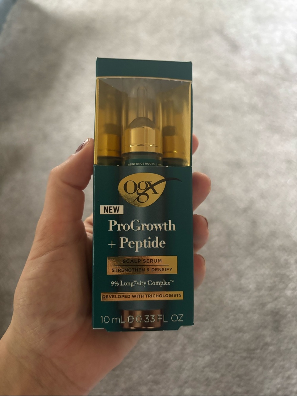 ProGrowth + Peptide Scalp Serum – Green/Gold